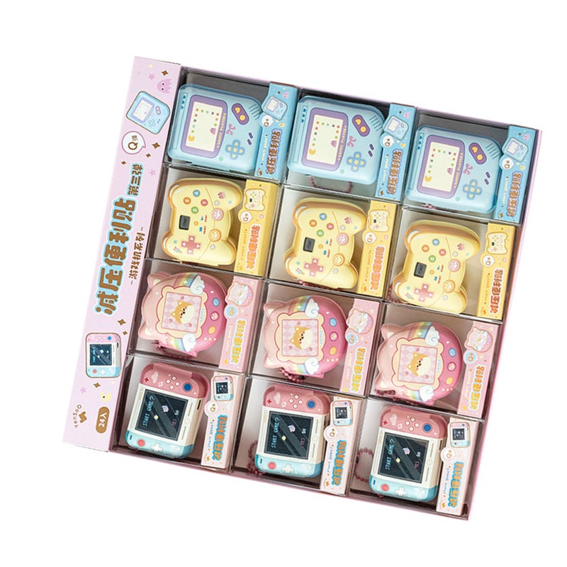 4Pcs Cartoon Sticky Notes Pressure Relief Strong Stickiness Vibrant Colors Colored Sticky Notes for School Office - Image 3