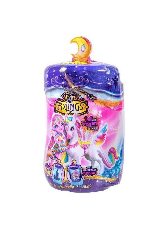 Magic Mixies سلسلة ميكسيس السحرية شيمرفيرس، اصنع واخلط الجرعة لكشف يونيّا اليونيكورن ونجمة قوس قزح البيغاكورن، تظهر هذه الدمية الجميلة بطول 6.5" داخل زجاجة الجرعة. - Image 2