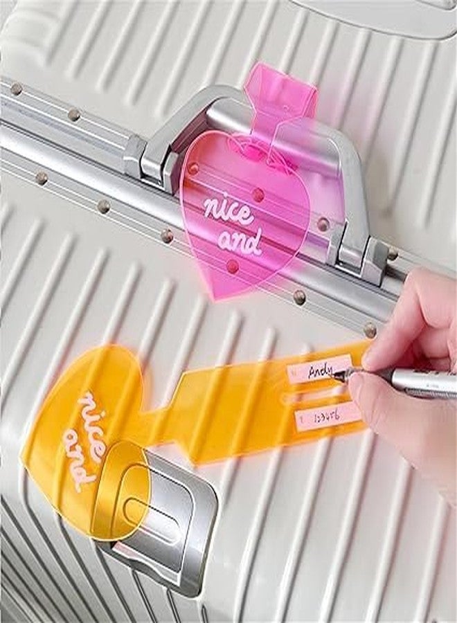 KLVS بطاقة تعريف الأمتعة KLVS PVC - بطاقة تعريف متينة للأمتعة والحقائب، سهلة الرؤية، بألوان زاهية (عبوة من قطعتين متعددتي الألوان) - Image 3