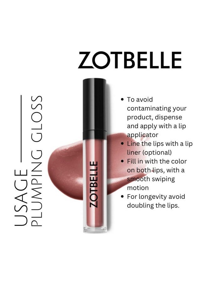 ZOTBELLE ZOTBELLE PLUMPING LIP GLOSS (POSH) A Radiant Gloss that Diminishes the Appearance of Fine Lines & Creases, Regenerates & Gives Voluptuous Lips.  - Image 5