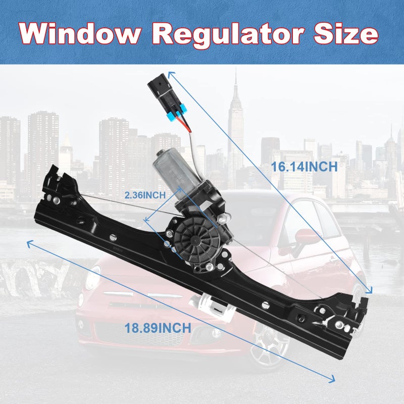 YIUIY Front Left Power Window Regulator And Motor Assembly Compatible with Fiat 500 1.4L 2012 2013 2014 2015 2016 2017 2018 2019 Replaces Part Number 751-648: 68070267AC 68070267AD 68070267AE - Driver Side - Image 3