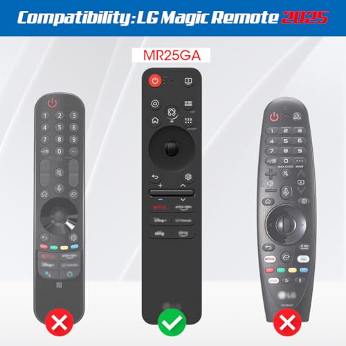 Winceed Silicone Case for LG MR25GA Remote Control [Anti-Slip] Protective Cover for MR25GA Magic Remote Compatible with 2025 LG OLED Smart TV Series Remote (Black) - Image 2