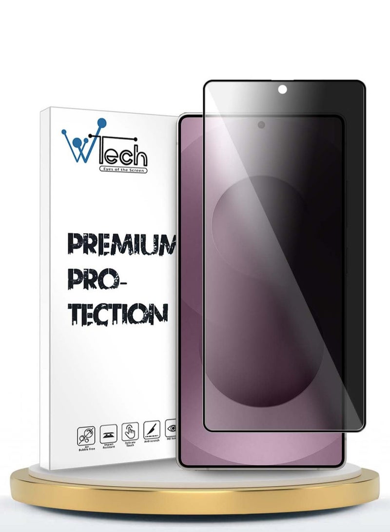 Wtech Samsung Galaxy S25 Edge 5G 2025 Premium E2E Series Privacy Full Glue Full Cover Tempered Glass Screen Protector (MSGECP) - Clear/Black
