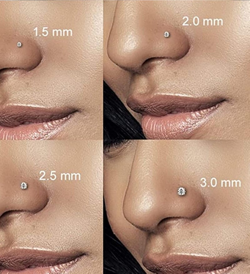 MODRSA دبابيس الأنف 18 جرام و 20 جرام - دبابيس ألماس جراحية من الفولاذ المقاوم للصدأ على شكل L للنساء والرجال - خواتم أنف على شكل لولبي - Image 4