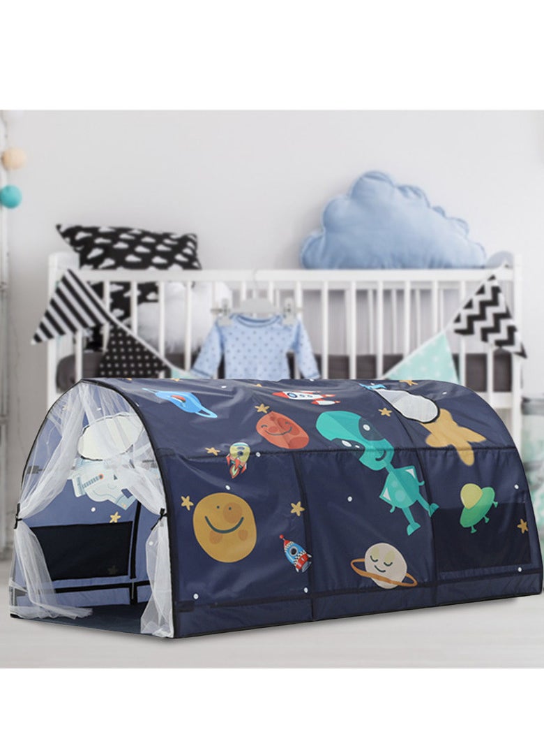 Bed Tent With Mesh Curtains,Toddler Sleeping Tent, Kids Pop Up Indoor Playhouse,  Breathable Windows, Double Sewing Thread For Bedroom Decoration