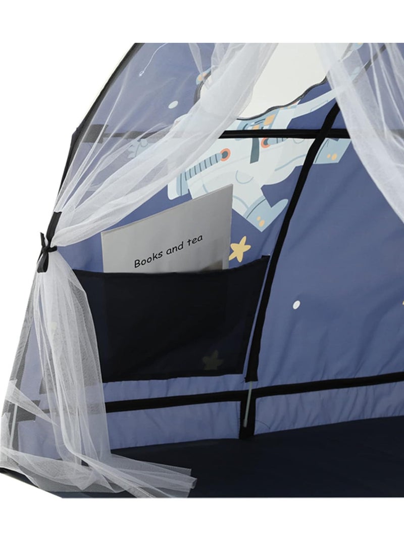 Bed Tent With Mesh Curtains,Toddler Sleeping Tent, Kids Pop Up Indoor Playhouse,  Breathable Windows, Double Sewing Thread For Bedroom Decoration