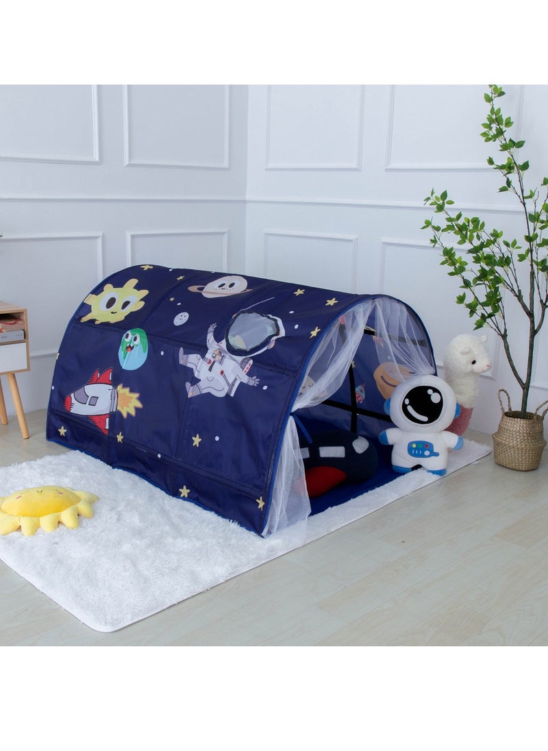 Bed Tent With Mesh Curtains,Toddler Sleeping Tent, Kids Pop Up Indoor Playhouse,  Breathable Windows, Double Sewing Thread For Bedroom Decoration