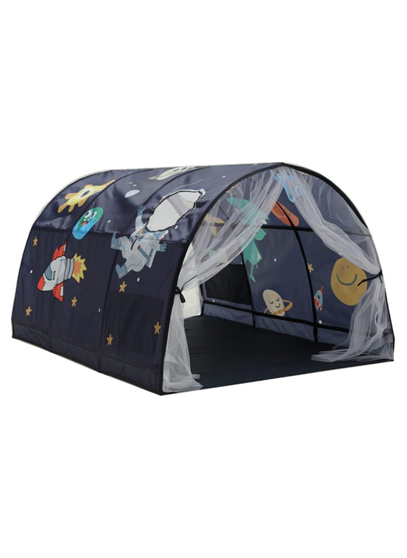 Bed Tent With Mesh Curtains,Toddler Sleeping Tent, Kids Pop Up Indoor Playhouse,  Breathable Windows, Double Sewing Thread For Bedroom Decoration
