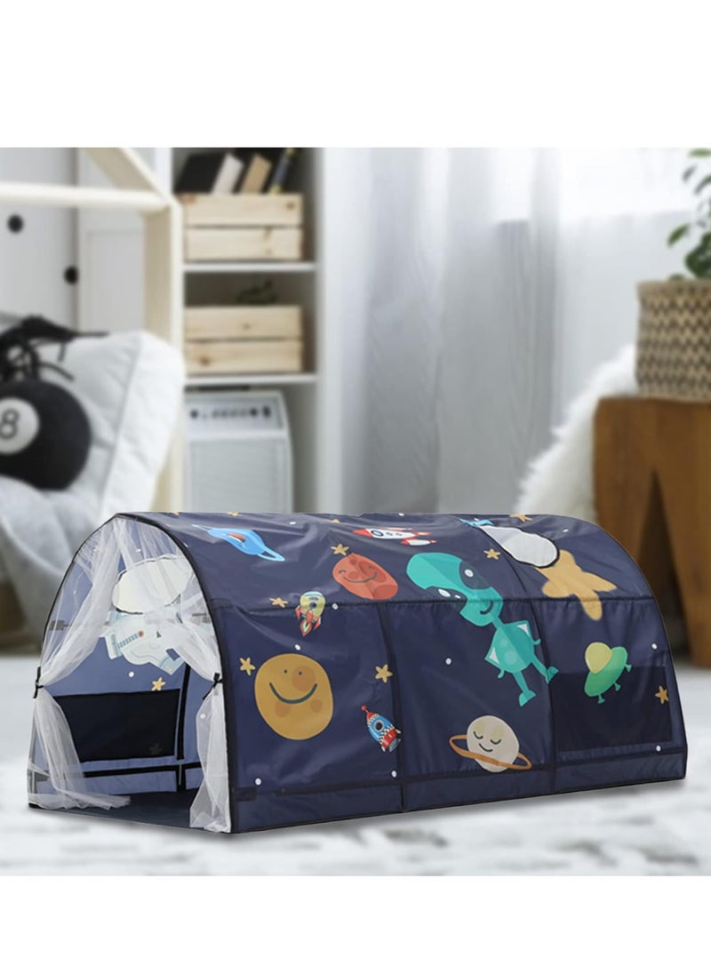 Bed Tent With Mesh Curtains,Toddler Sleeping Tent, Kids Pop Up Indoor Playhouse,  Breathable Windows, Double Sewing Thread For Bedroom Decoration