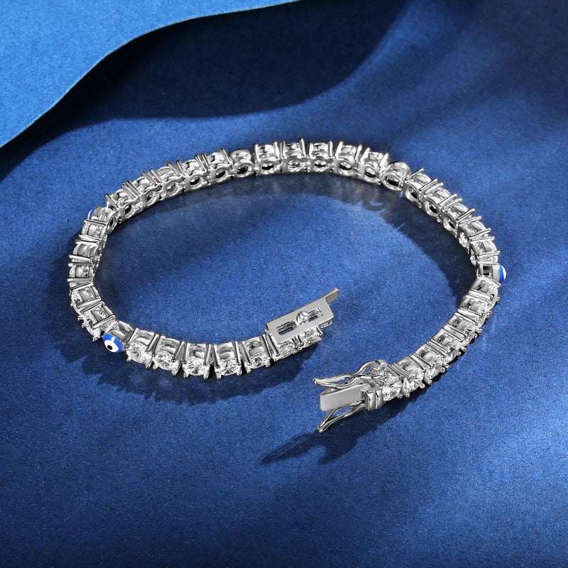 Gemsme 4 Prong Cubic Zirconia evil eye bracelets, evil eye bracelet for women,evil eye bracelets for Friends Sisters Mom Daughter - Image 4