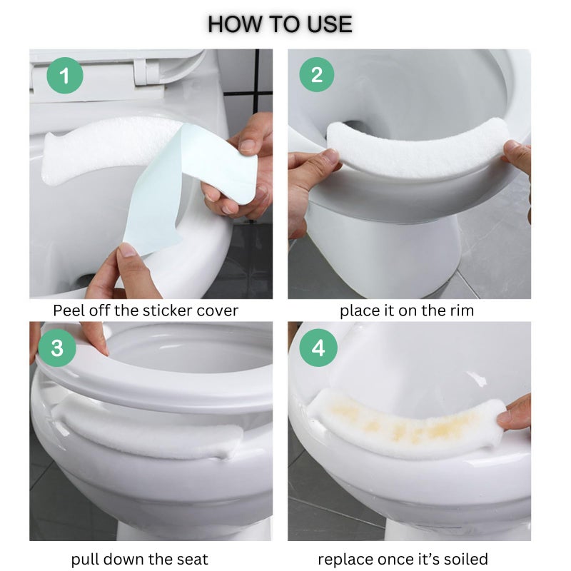 NIVERCE 10 Pieces Pee Guard for Toilet Seat, Toilet Splash Guards, Disposable Potty Training Splash Guard for Adult Men and Kids (Standard, 10, Piece) - Image 4