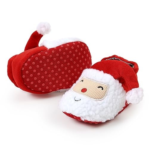 GDSDYM Baby Christmas Booties Cozy Slippers Soft Baby Shoes Winter Warm Infant Newborn Crib Sock Shoes First Walkers - Image 1