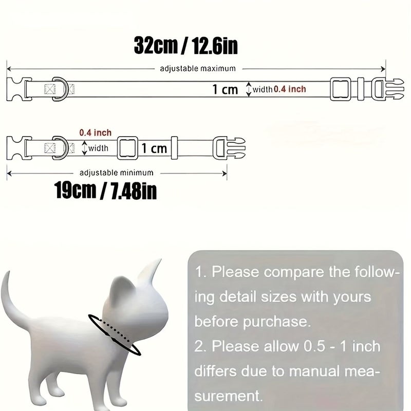 One Size White Heart Pet Cat Collar With Bow Removable Bell for Small Medium Cats - Image 4