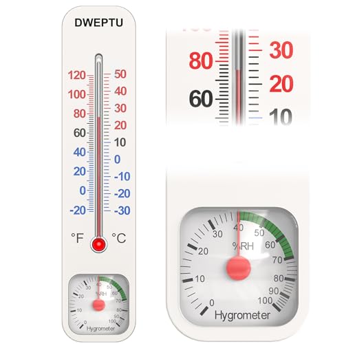 DWEPTU Outdoor/Indoor Thermometer Hygrometer Humidity Monitor Temperature Humidity Gauge Meter with Celsius/Fahrenheit (℃/℉) for Patio Field Cellar Garden Greenhouse Closet by DWEPTU - Image 1