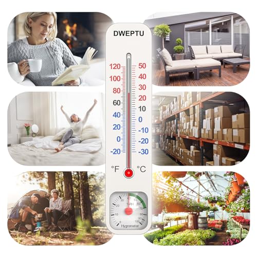 DWEPTU Outdoor/Indoor Thermometer Hygrometer Humidity Monitor Temperature Humidity Gauge Meter with Celsius/Fahrenheit (℃/℉) for Patio Field Cellar Garden Greenhouse Closet by DWEPTU - Image 4
