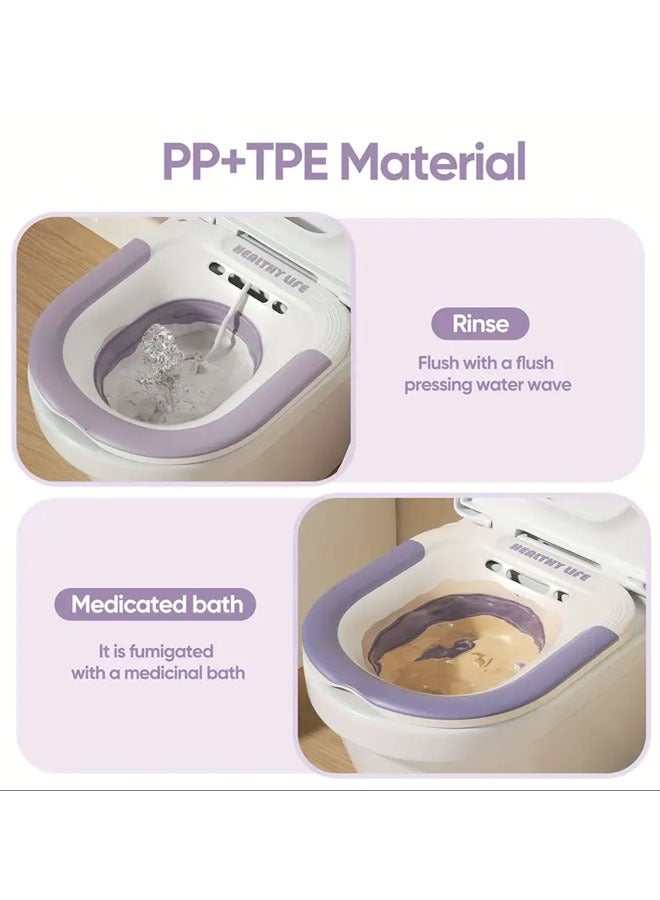 Sitz Bath for Toilet Seat,Steam Seat for Toilet, Foldable Postpartum Care Basin, Suitable for Pregnant Women, Postpartum Care, Perineum Treatment, Sitz Bath for Hemorrhoids - Image 3