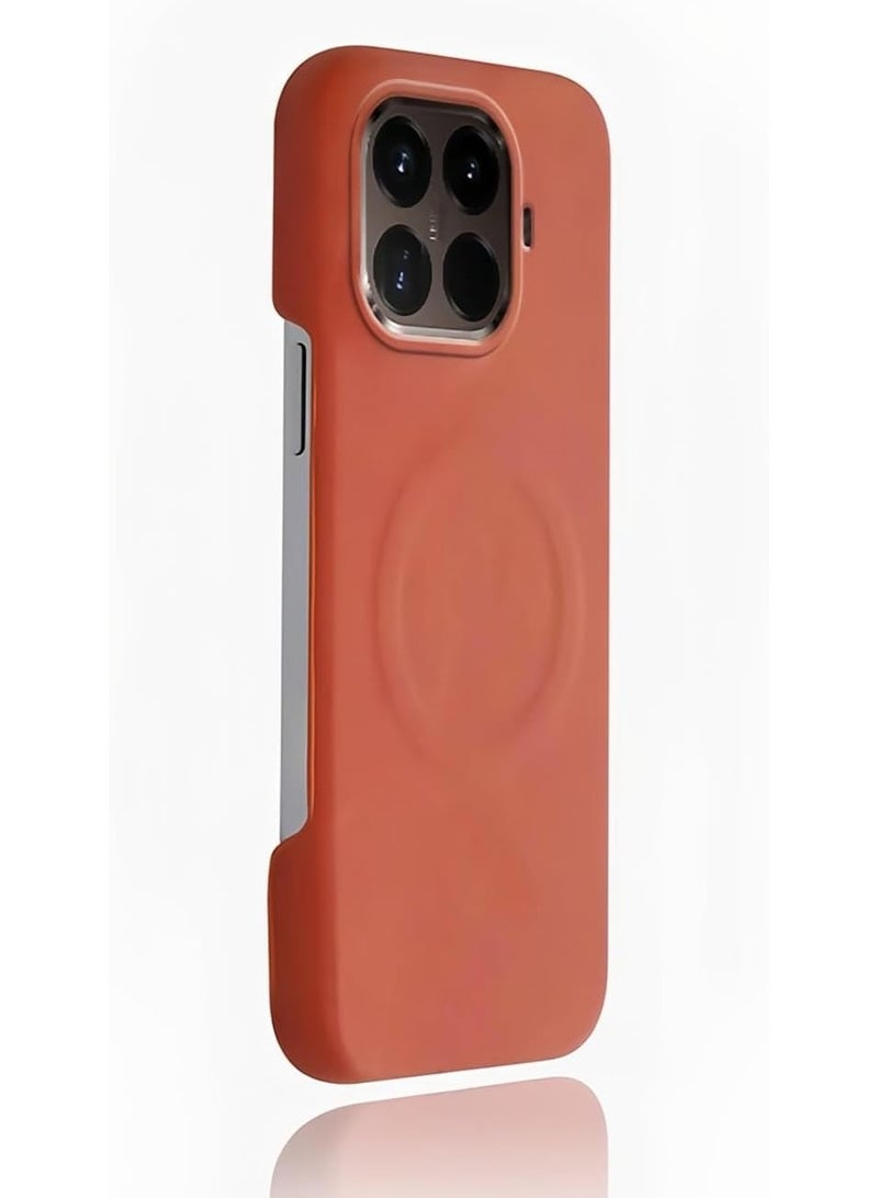 general Compatible with Xiaomi 15T Pro 5G, [Mag-Safe Compatible] Slim Leather Luxury Phone Case, Frameless Anti-Fingerprint Design with Wireless Charging Support