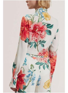 Ted Baker Luusile Scarf Detail Printed Long Sleeve Top  - Image 2