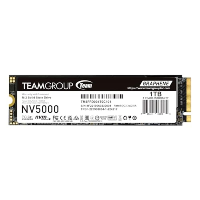 SSD للكمبيوتر المحمول وسطح المكتب مع ذاكرة تخزين مؤقت SLC، عامل شكل NVMe PCIe Gen4x4 M.2 2280، لون أسود، سرعة قراءة/كتابة تصل إلى 4500/1900 ميجابايت/ثانية - Image 1
