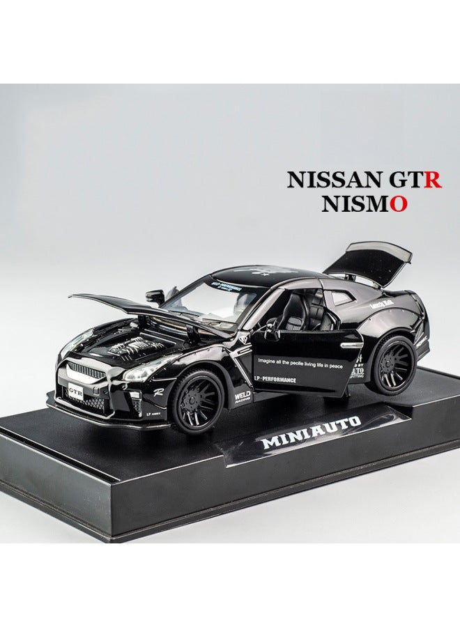 Boxed Jianyuan Nissan GTR R35 Simulation 1:32 Alloy Car Model Children Sports Car Model Ornaments-Color:Black [boxed]]  - Image 1