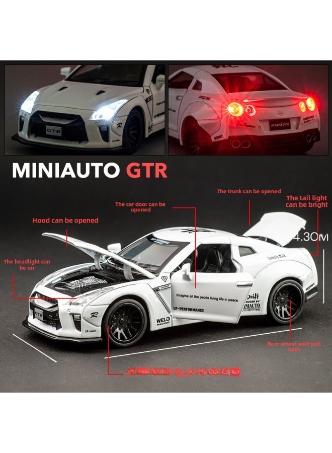 Boxed Jianyuan Nissan GTR R35 Simulation 1:32 Alloy Car Model Children Sports Car Model Ornaments-Color:Black [boxed]]  - Image 4