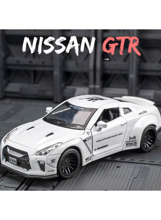 Boxed Jianyuan Nissan GTR R35 Simulation 1:32 Alloy Car Model Children Sports Car Model Ornaments-Color:Black [boxed]]  - Image 2