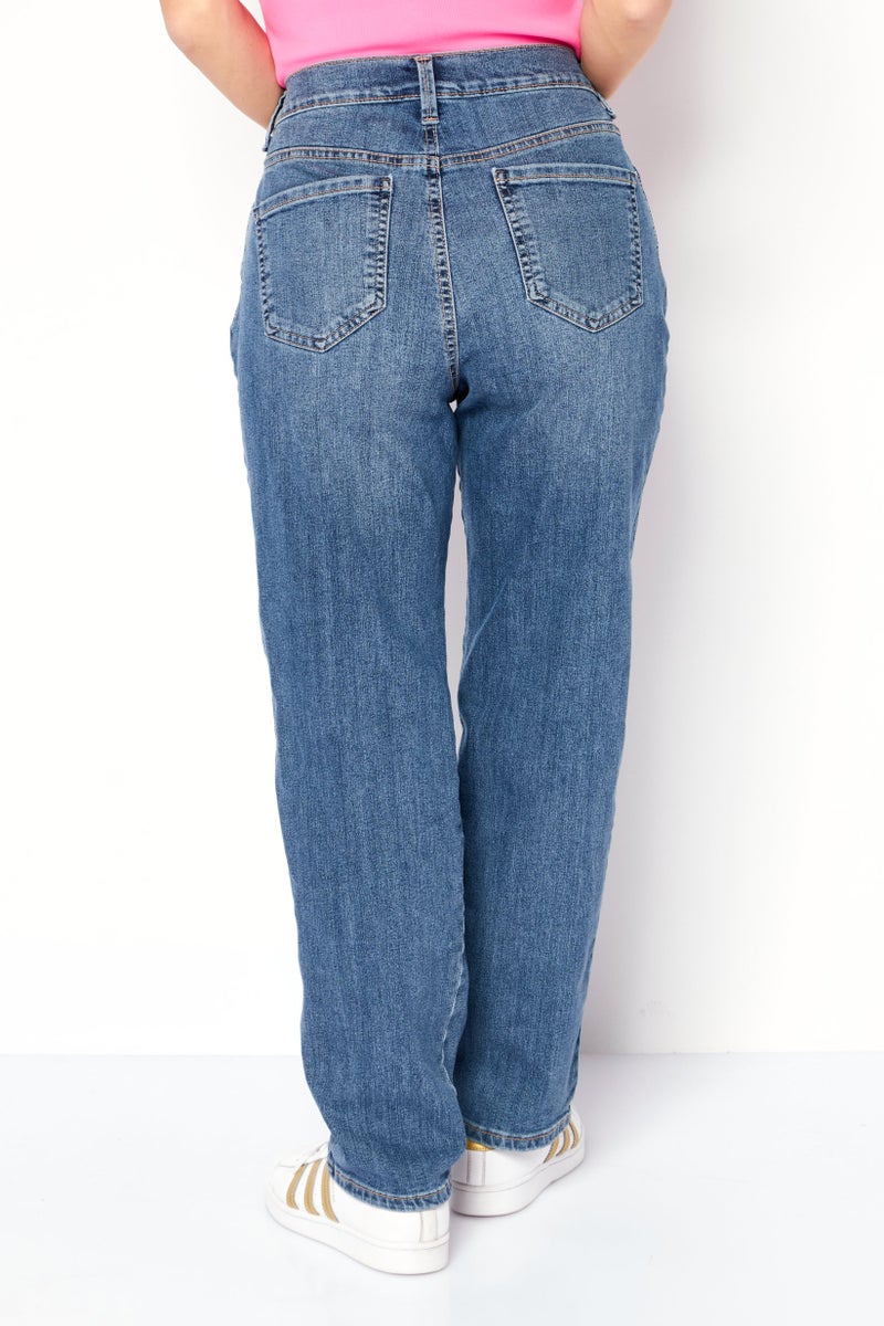 Gloria Vanderbilt جينز دنيم مغسول بقصة عادية للنساء، أزرق - Image 4