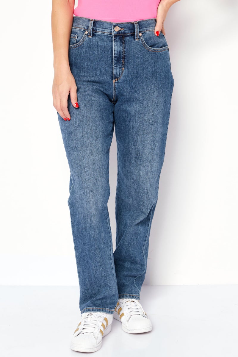 Gloria Vanderbilt جينز دنيم مغسول بقصة عادية للنساء، أزرق - Image 1