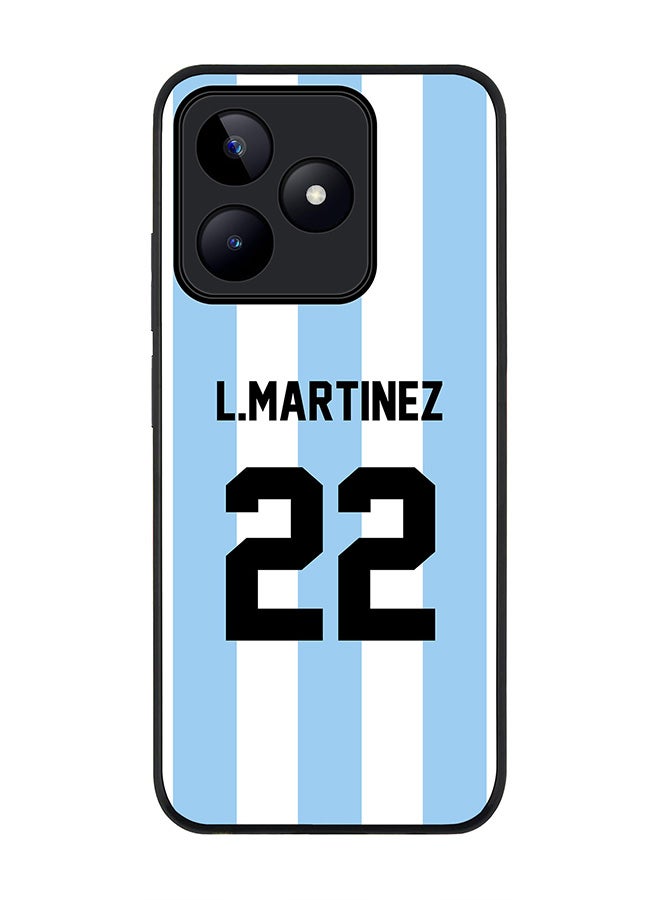 Stylizedd Rugged Black edge case for Realme C53, Slim fit Soft Case Flexible Thin Cover- Football Team-Argentina, Player Name-L.Martinez - Image 1