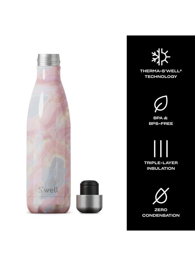 S'well Stainless Steel Water Bottle, 17oz, Geode Rose, Triple Layered Vacuum Insulated Containers Keeps Drinks Cold for 36 Hours and Hot for 18, BPA Free, Perfect for On the Go  - Image 4
