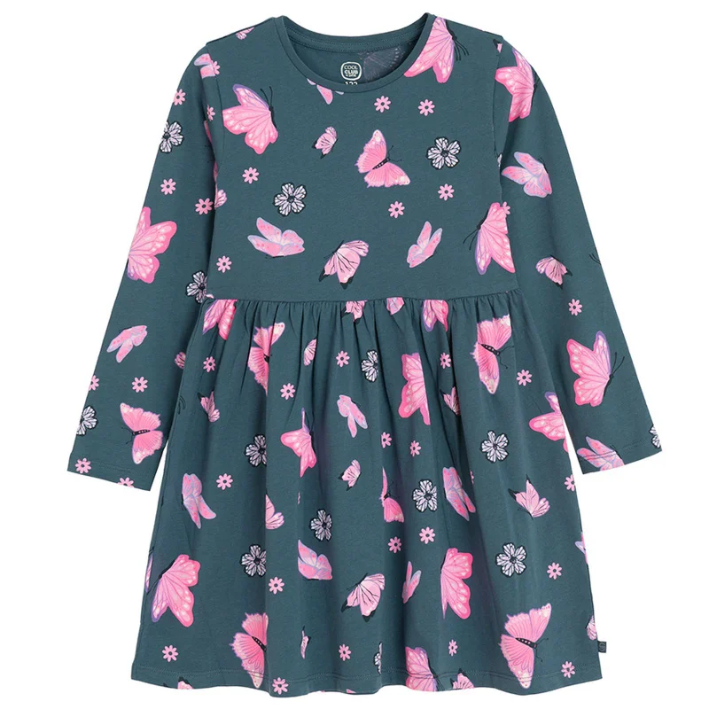 Cool Club NAVY BLUE COTTON DRESS L/S