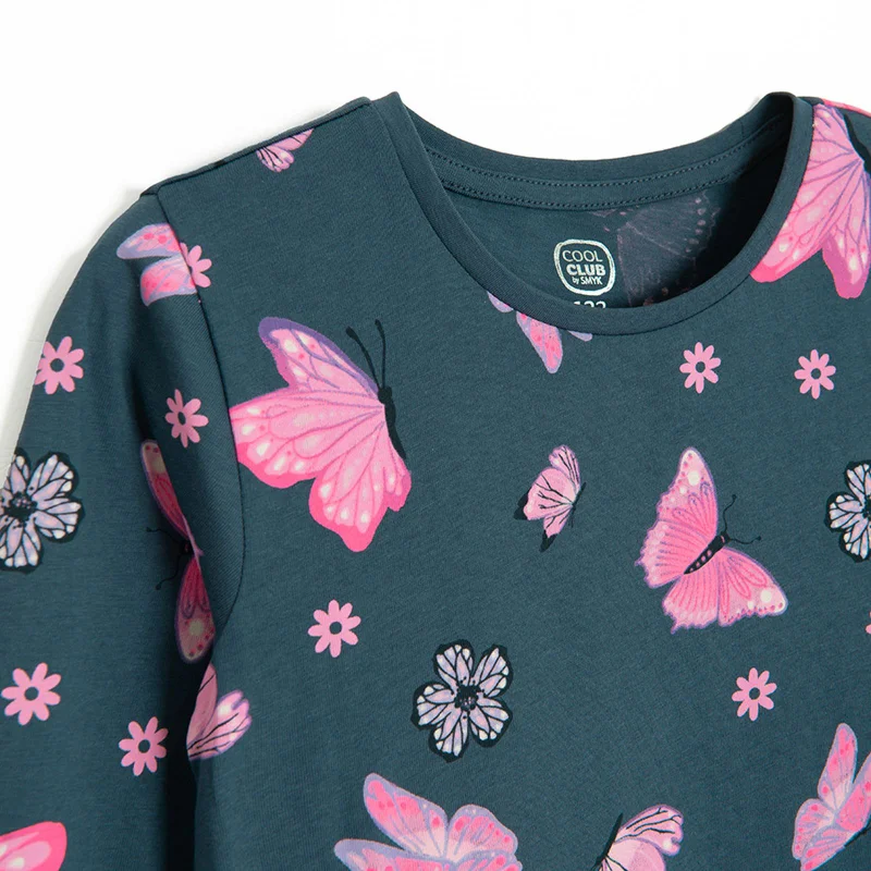 Cool Club NAVY BLUE COTTON DRESS L/S