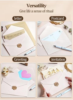 Beirui 15 pcs Burlap Envelopes and 15 pcs Flap Stickers,Vintage Simple Envelopes,Kraft Specialty Paper,11.4cm x 16.5cm Envelopes for Invitation Postcard Envelopes,Wedding Birthday Party Greeting Card Envelopes  - Image 5