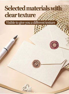 Beirui 15 pcs Burlap Envelopes and 15 pcs Flap Stickers,Vintage Simple Envelopes,Kraft Specialty Paper,11.4cm x 16.5cm Envelopes for Invitation Postcard Envelopes,Wedding Birthday Party Greeting Card Envelopes  - Image 2