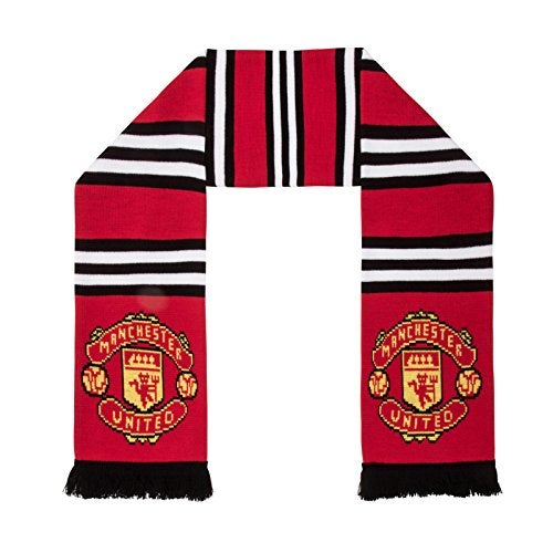 Manchester United FC Authentic EPL Stripe Scarf - UK Import, Red,white,black, 5ft - Image 1