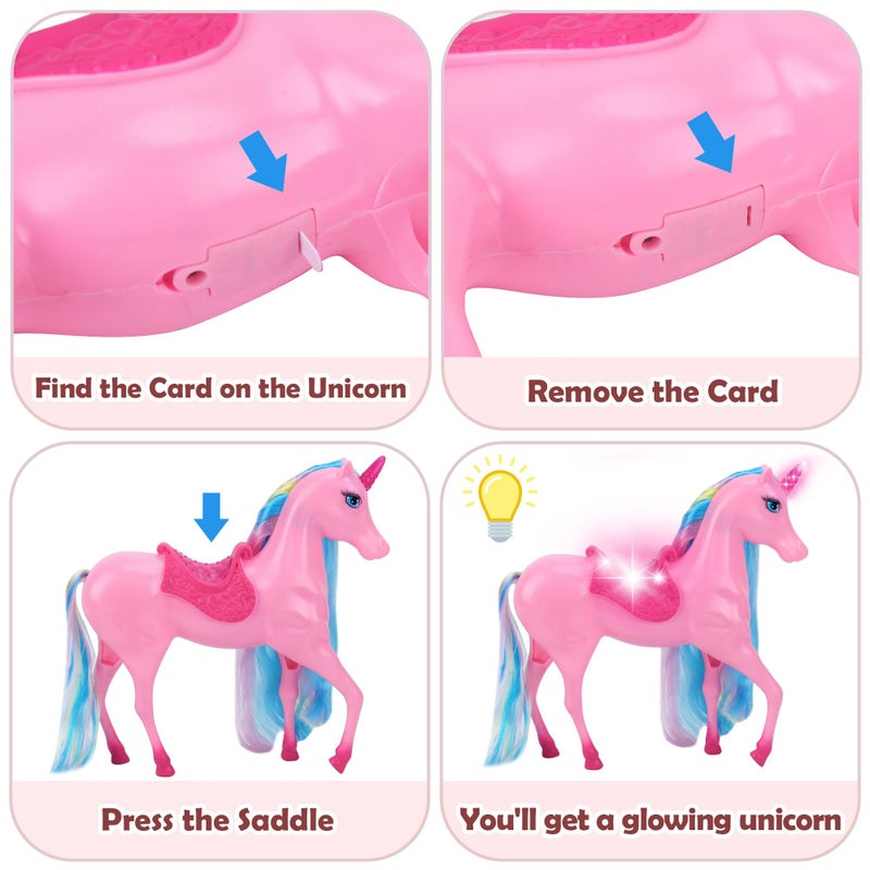 BETTINA Unicorn Princess Dolls Set, Magical Light Unicorn Toys for Girls, Horse Toys with Mane and Tail, Princess Toy, Unicorn Gifts for Girls Kids Aged 3 4 5 6 7 8 - Image 5