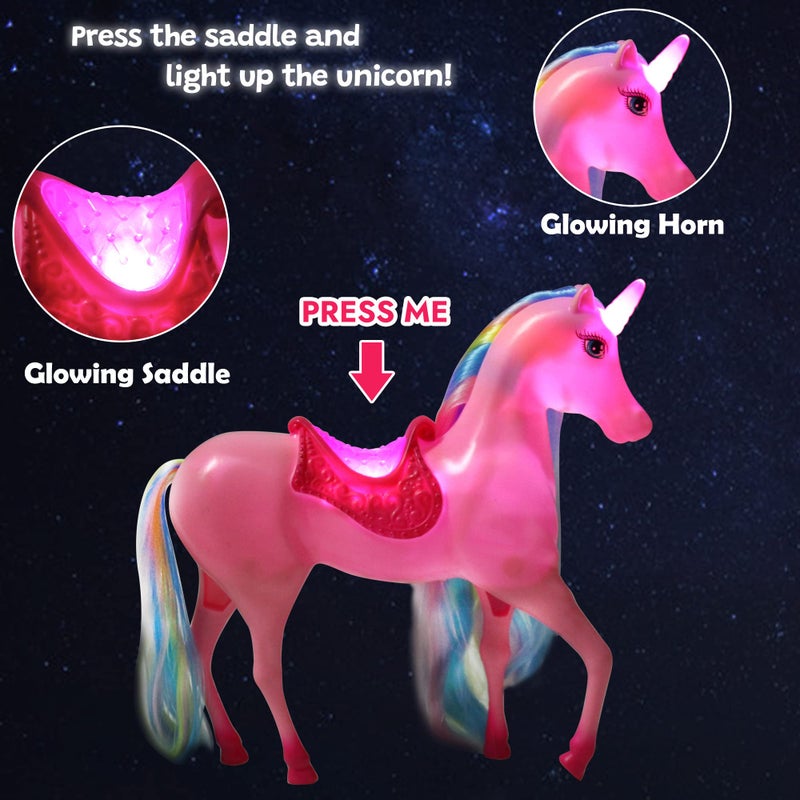 BETTINA Unicorn Princess Dolls Set, Magical Light Unicorn Toys for Girls, Horse Toys with Mane and Tail, Princess Toy, Unicorn Gifts for Girls Kids Aged 3 4 5 6 7 8 - Image 2