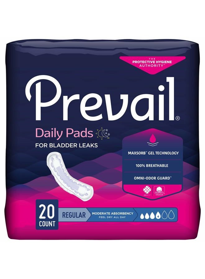 Prevail Incontinence Bladder Control Pads for Women, Moderate Absorbency, Regular Length, 180 Count (packaging may vary) - Image 1