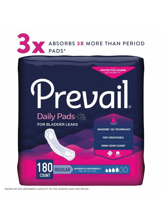 Prevail Incontinence Bladder Control Pads for Women, Moderate Absorbency, Regular Length, 180 Count (packaging may vary) - Image 3