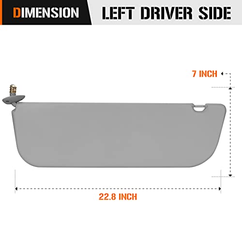 AEagle Sun Visor for 2009-2014 Ford E150 E250 E350 Super Duty, Left Driver Side Gray Sunvisor Replacement 9C2Z-1504105-FA - Image 4