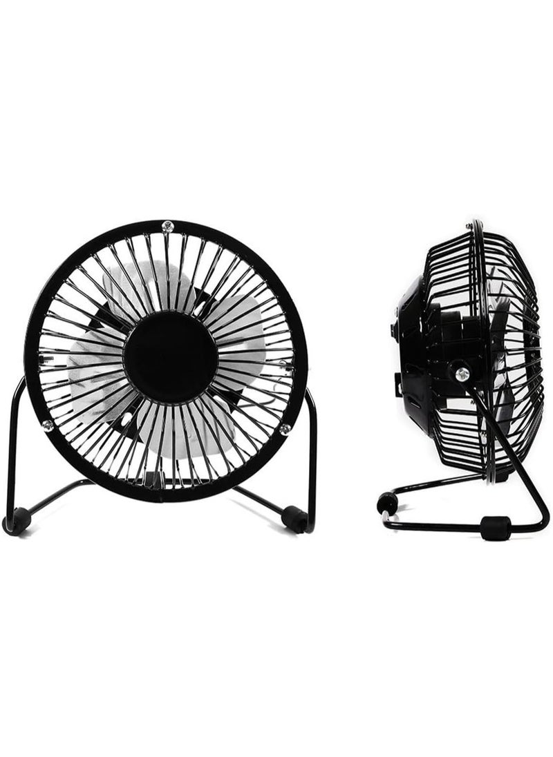 Generic Mini USB Tilting Desktop Cooling Fan – Metal Shell & Aluminium Blades (4", USB Powered) with 1-Year Warranty  - Image 5
