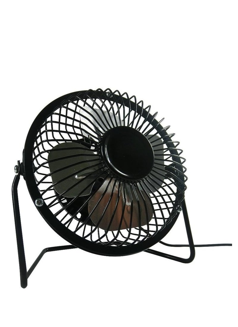 Generic Mini USB Tilting Desktop Cooling Fan – Metal Shell & Aluminium Blades (4", USB Powered) with 1-Year Warranty  - Image 1