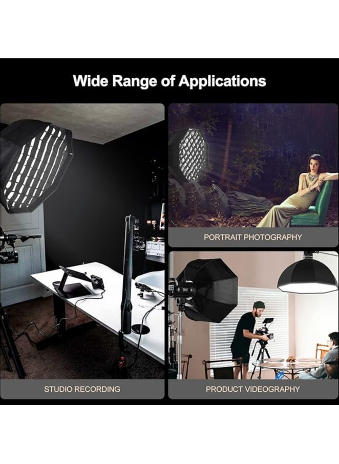GVM GVM 35-Inch Lighting Softbox with Bowens Mount and Honeycomb Grid, Foldable Speedlight Umbrella with Carrying Bag for Studio Photography  - Image 5