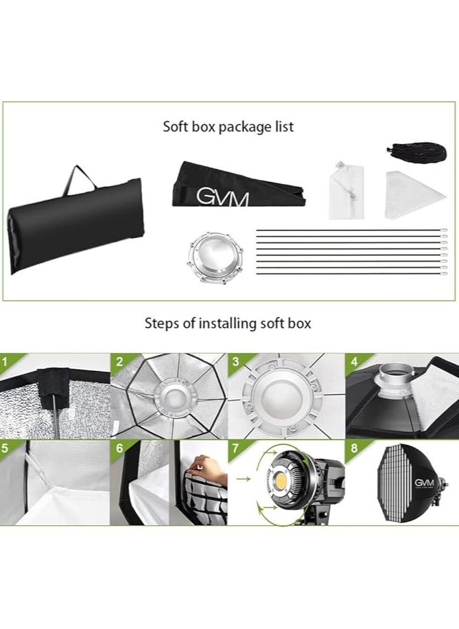 GVM 35-Inch Lighting Softbox with Bowens Mount and Honeycomb Grid, Foldable Speedlight Umbrella with Carrying Bag for Studio Photography