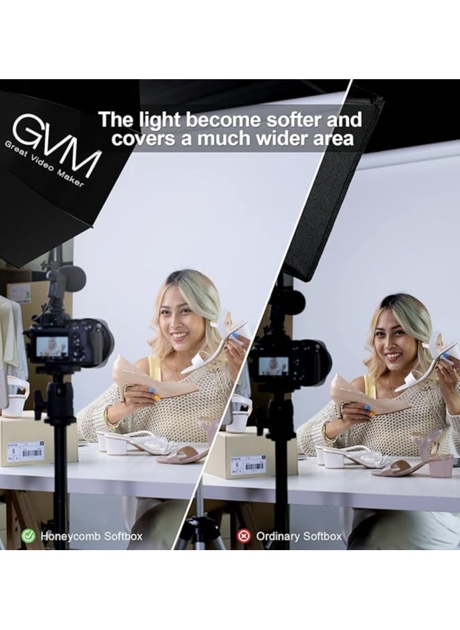 GVM GVM 35-Inch Lighting Softbox with Bowens Mount and Honeycomb Grid, Foldable Speedlight Umbrella with Carrying Bag for Studio Photography  - Image 3
