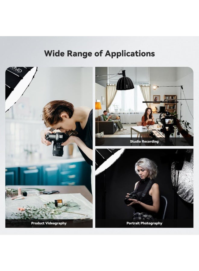 GVM 35" Parabolic Softbox Light Dome – Bi-Color LED Compatible, Diffused Studio Lighting for Photography, Video, YouTube & Professional Filmmaking - Image 3