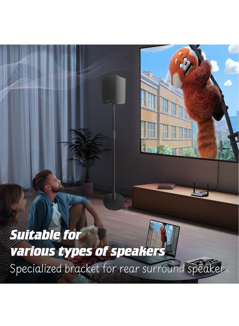 FlashHawk Speaker Stands Pair - Adjustable Height Speaker Stands for Satellite & Bookshelf Speakers up to 22lbs - Suitable For 4-8 inch Speakers - Image 5