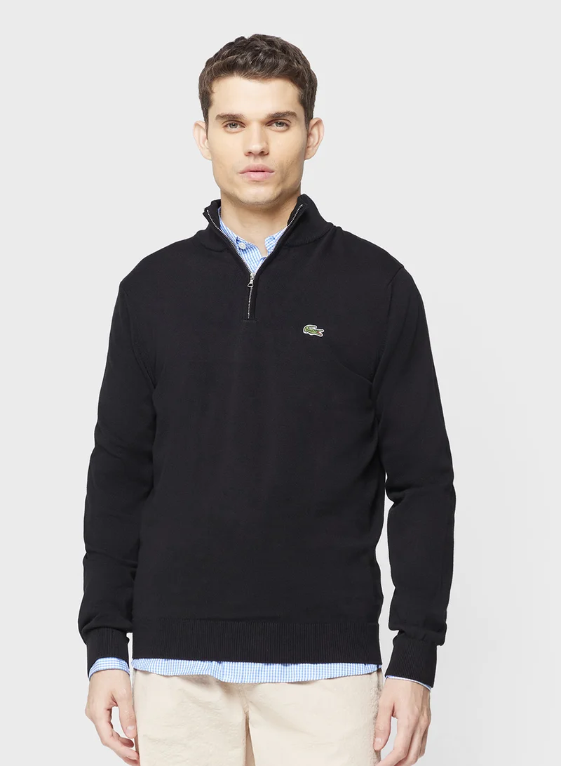 لاكوست Regular Fit High Zipped Neck Sweater