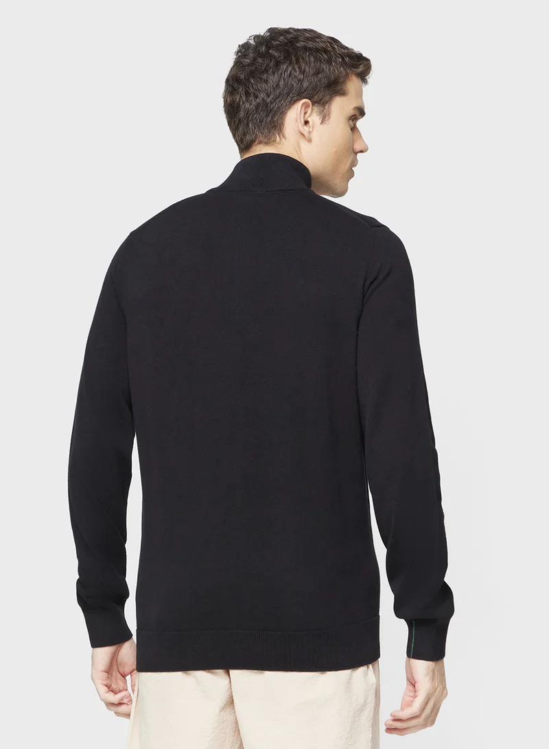 لاكوست Regular Fit High Zipped Neck Sweater