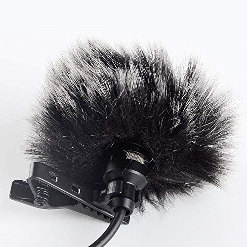 BornFeel Lavalier Wind Muff 2 Pack Lapel Microphone Wind Muff 0.2/0.4 Inch Furry Lav Windscreen Windproof Wind Screen (0.4inch, Black/White) - Image 3